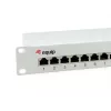 Equip 12-Port Cat.6 Shielded Patch Panel, Light Grey, Gigabit Ethernet, 1000 Mbit/s, RJ-45, Cat6, Cat6e, 1U, Grey