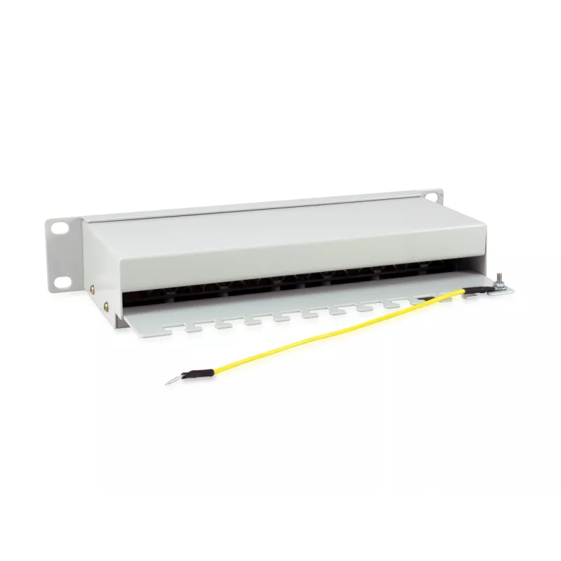 Equip 12-Port Cat.6 Shielded Patch Panel, Light Grey, Gigabit Ethernet, 1000 Mbit/s, RJ-45, Cat6, Cat6e, 1U, Grey