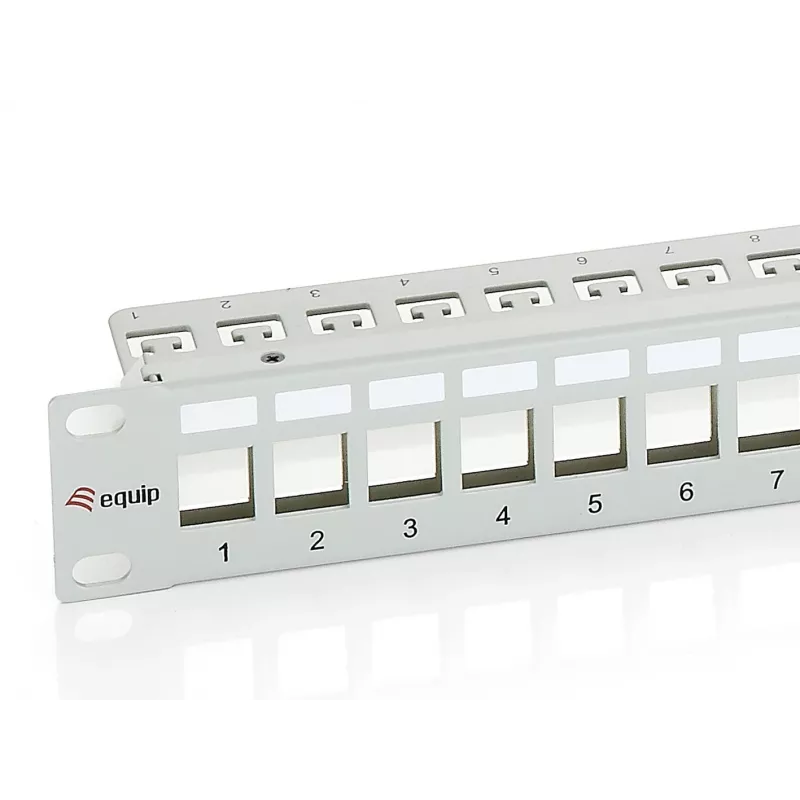 Equip 24-Port Keystone Cat.6 Shielded Patch Panel, Light Grey
