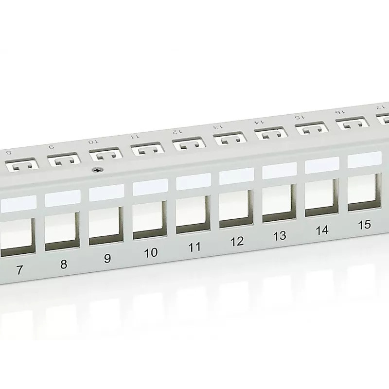Equip 24-Port Keystone Cat.6 Shielded Patch Panel, Light Grey