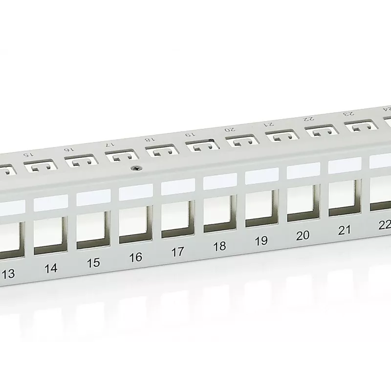 Equip 24-Port Keystone Cat.6 Shielded Patch Panel, Light Grey
