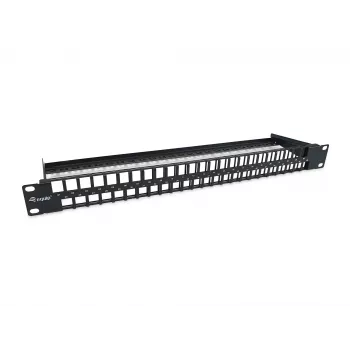 Equip 48-Port Keystone Cat.6 Unshielded Patch Panel, Black, RJ-45, Cat6, 1U, Black, Steel, REACH, RoHS
