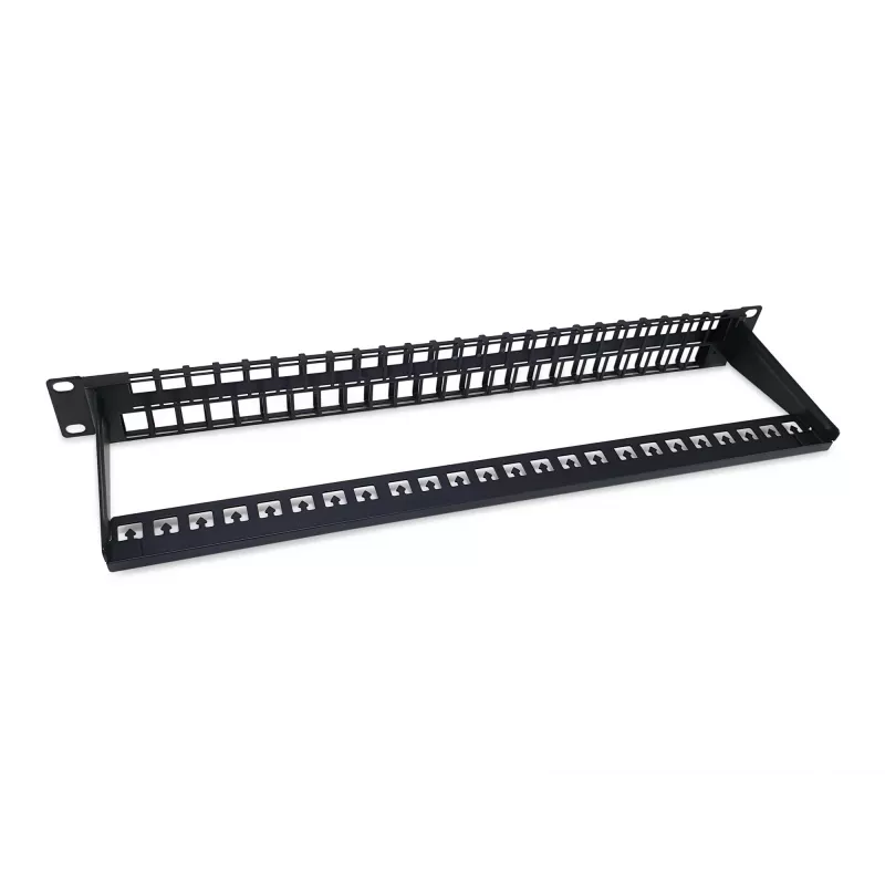 Equip 48-Port Keystone Cat.6 Unshielded Patch Panel, Black, RJ-45, Cat6, 1U, Black, Steel, REACH, RoHS