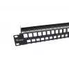 Equip 48-Port Keystone Cat.6 Unshielded Patch Panel, Black, RJ-45, Cat6, 1U, Black, Steel, REACH, RoHS