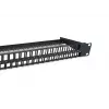 Equip 48-Port Keystone Cat.6 Unshielded Patch Panel, Black, RJ-45, Cat6, 1U, Black, Steel, REACH, RoHS