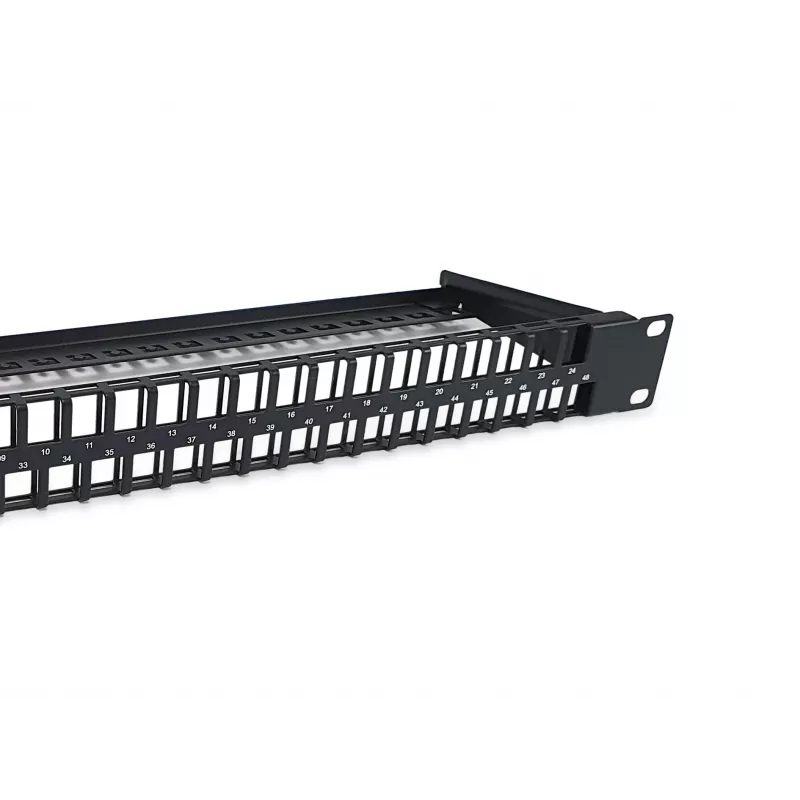Equip 48-Port Keystone Cat.6 Unshielded Patch Panel, Black, RJ-45, Cat6, 1U, Black, Steel, REACH, RoHS