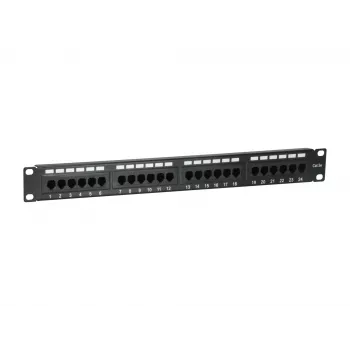 Equip 24-Port Cat.5e Unshielded Patch Panel, Black, Cat5e, Rack mounting, 1U, Black, RoHS, CE