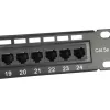Equip 24-Port Cat.5e Unshielded Patch Panel, Black, Cat5e, Rack mounting, 1U, Black, RoHS, CE