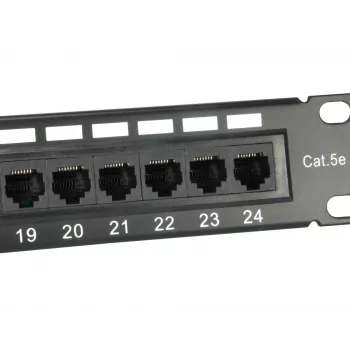 Equip 24-Port Cat.5e Unshielded Patch Panel, Black, Cat5e, Rack mounting, 1U, Black, RoHS, CE