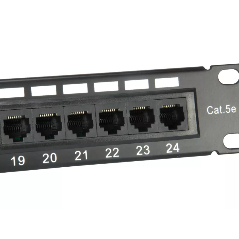 Equip 24-Port Cat.5e Unshielded Patch Panel, Black, Cat5e, Rack mounting, 1U, Black, RoHS, CE