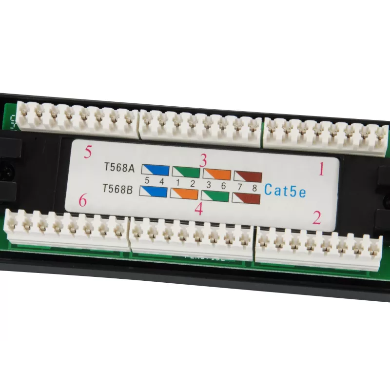 Equip 24-Port Cat.5e Unshielded Patch Panel, Black, Cat5e, Rack mounting, 1U, Black, RoHS, CE