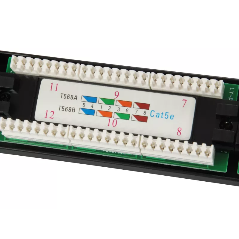 Equip 24-Port Cat.5e Unshielded Patch Panel, Black, Cat5e, Rack mounting, 1U, Black, RoHS, CE