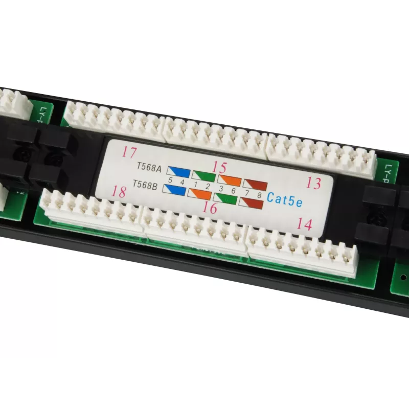 Equip 24-Port Cat.5e Unshielded Patch Panel, Black, Cat5e, Rack mounting, 1U, Black, RoHS, CE