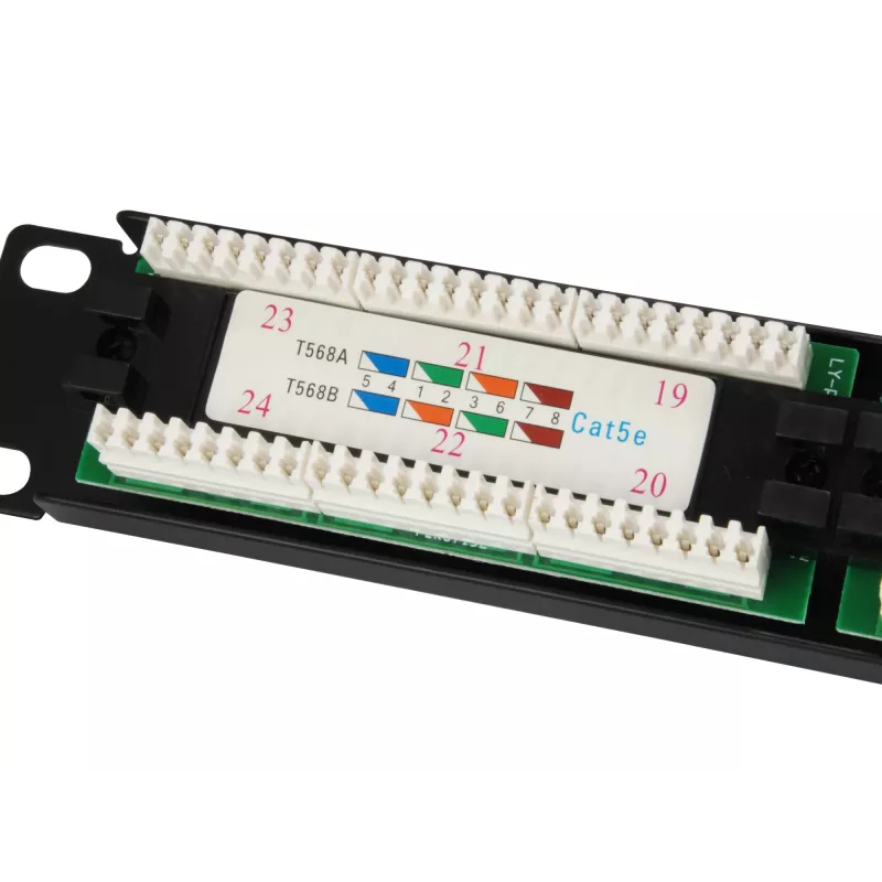 Equip 24-Port Cat.5e Unshielded Patch Panel, Black, Cat5e, Rack mounting, 1U, Black, RoHS, CE