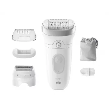 Epilator BRAUN Silk-épil 7 7-041 — cordless Wet & Dry epilator with MicroGrip, massage, shaver and bikini trimmer, grey/white