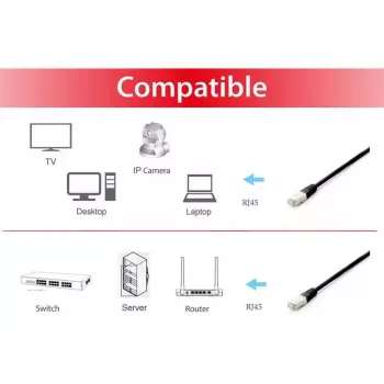 Network Cable Equip Cat.6A Platinum S/FTP RJ-45 1.0m Black