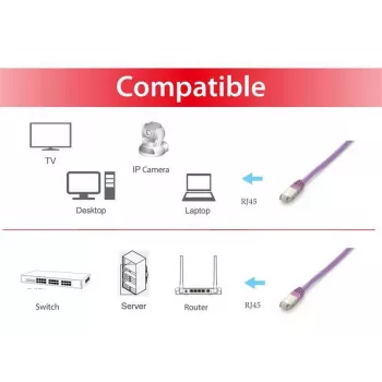 Equip Cat.6A Platinum S/FTP Patch Cable, 20m, Purple, 20 m, Cat6a, S/FTP (S-STP), RJ-45, RJ-45, Purple