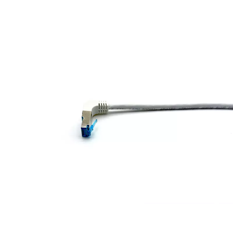 Equip Cat.6A S/FTP Patch Cable, Angled to Straight plug, 5.0m, White