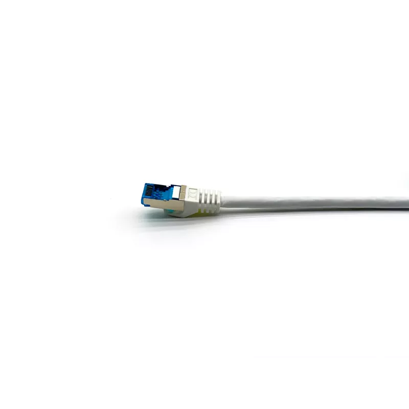 Equip Cat.6A S/FTP Patch Cable, Angled to Straight plug, 5.0m, White