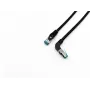 Equip Cat.6A S/FTP Patch Cable, Angled to Straight plug, 0.5m, Black