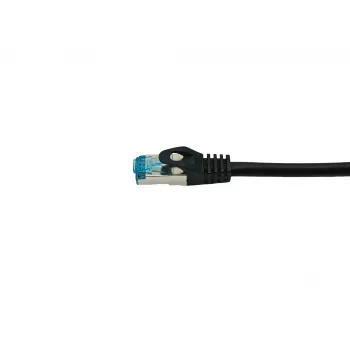 Equip Cat.6A S/FTP Patch Cable, Angled to Straight plug, 2.0m, Black