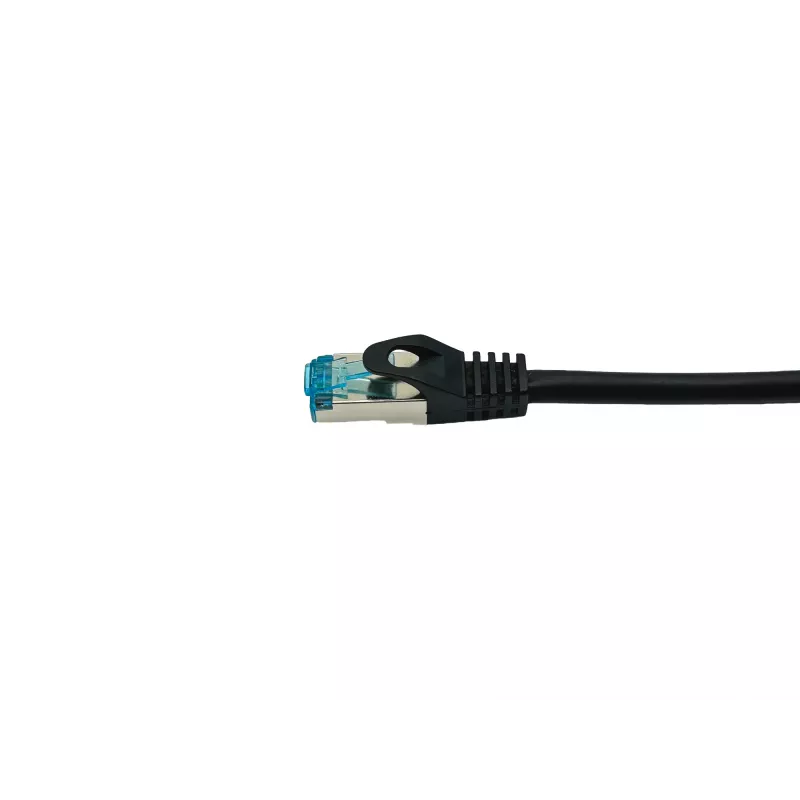 Equip Cat.6A S/FTP Patch Cable, Angled to Straight plug, 5.0m, Black