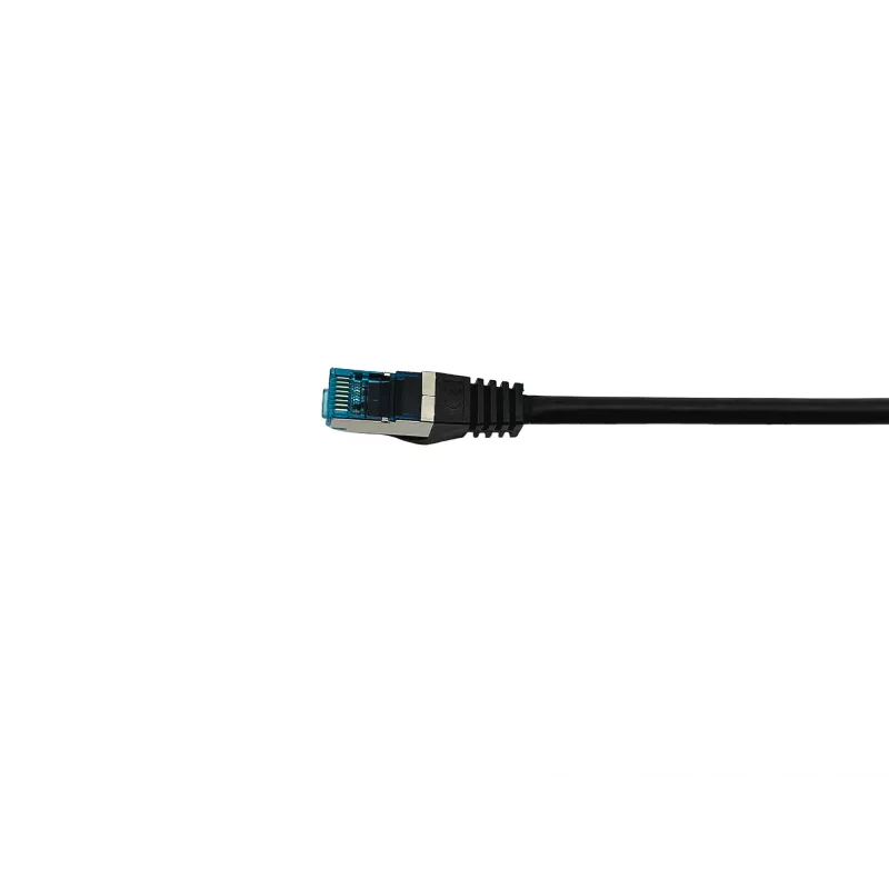 Equip Cat.6A S/FTP Patch Cable, Angled to Straight plug, 5.0m, Black