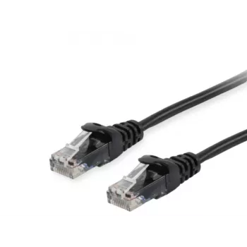Equip Cat.6A U/UTP Patch Cable, 0.15m, Black, 0.15 m, Cat6a, U/UTP (UTP), RJ-45, RJ-45, Black