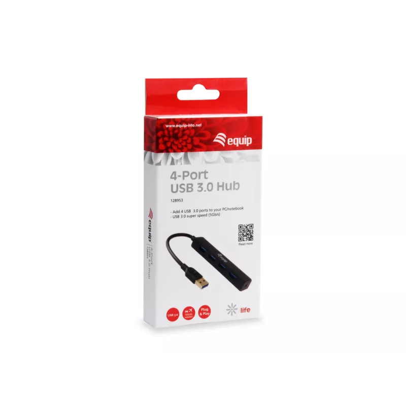Equip 128953 interface hub USB 3.2 Gen 1 (3.1 Gen 1) Type-A 5000 Mbit/s Black