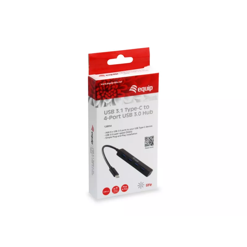 Equip 128954 interface hub USB 3.2 Gen 1 (3.1 Gen 1) Type-C 5000 Mbit/s Black