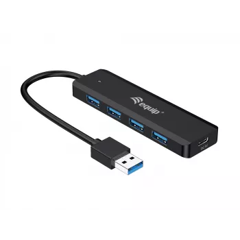 4-Port USB 3.2 Gen 1 Hub Equip with USB-C Adapter Black 5000 Mbit/s