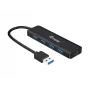 4-Port USB 3.2 Gen 1 Hub Equip with USB-C Adapter Black 5000 Mbit/s