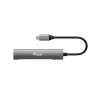 Equip USB-C 4-Port USB 3.2 Gen 1 Hub, USB 3.2 Gen 1 (3.1 Gen 1) Type-C, USB 3.2 Gen 1 (3.1 Gen 1) Type-C, 5000 Mbit/s, Black, Silver, Aluminium, 0.15 m