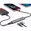 Equip USB-C 4-Port USB 3.2 Gen 1 Hub, USB 3.2 Gen 1 (3.1 Gen 1) Type-C, USB 3.2 Gen 1 (3.1 Gen 1) Type-C, 5000 Mbit/s, Black, Silver, Aluminium, 0.15 m