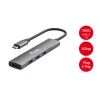 Equip USB-C 4-Port USB 3.2 Gen 1 Hub, USB 3.2 Gen 1 (3.1 Gen 1) Type-C, USB 3.2 Gen 1 (3.1 Gen 1) Type-C, 5000 Mbit/s, Black, Silver, Aluminium, 0.15 m
