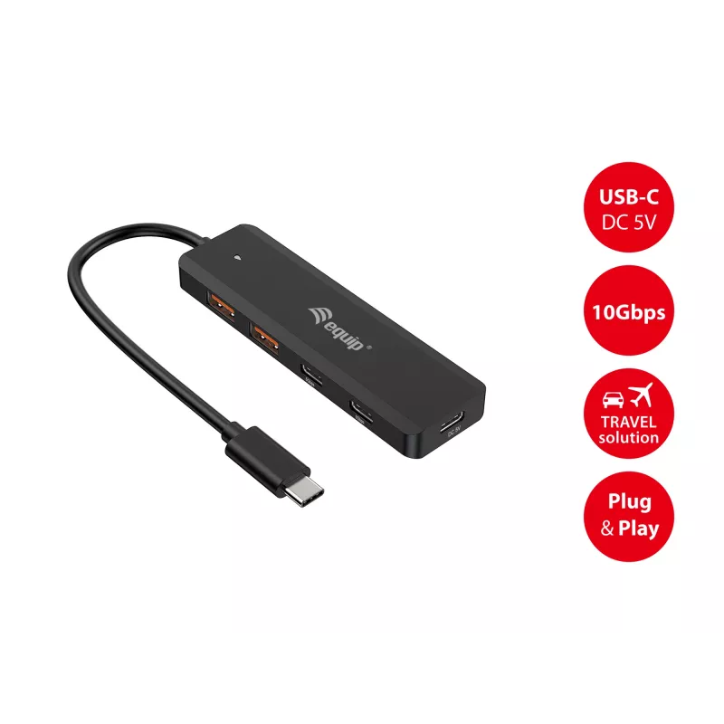 Equip USB-C 4-Port USB 3.2 Gen 2 (10Gbps) Hub, USB-C x 2, USB-A x 2