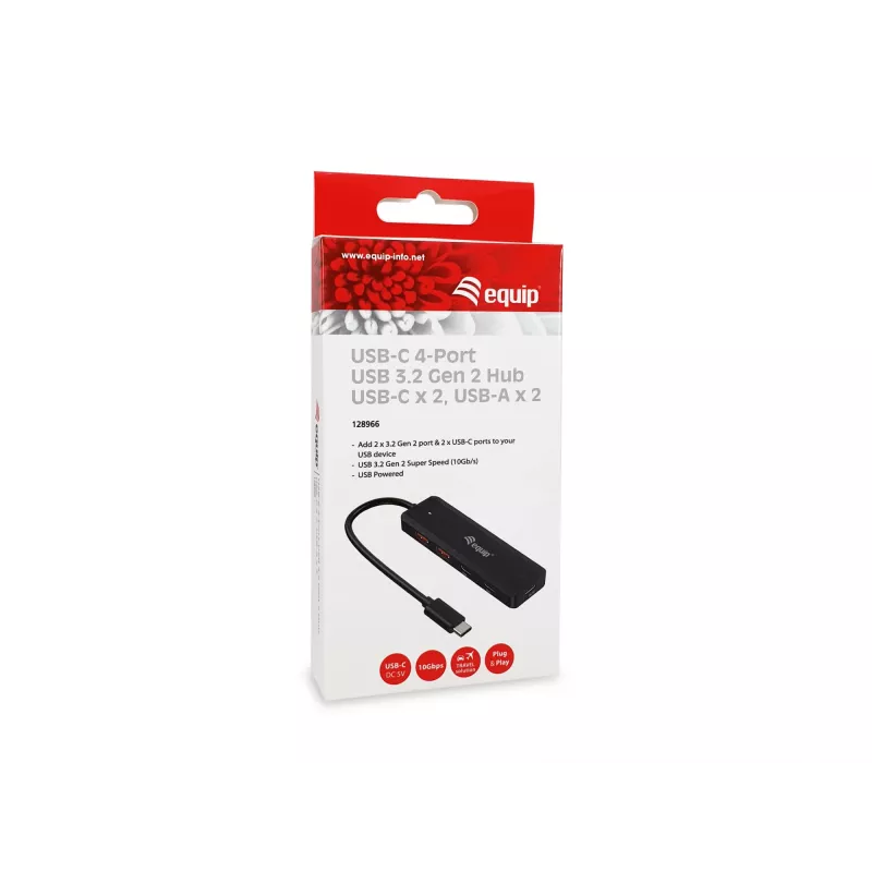 Equip USB-C 4-Port USB 3.2 Gen 2 (10Gbps) Hub, USB-C x 2, USB-A x 2