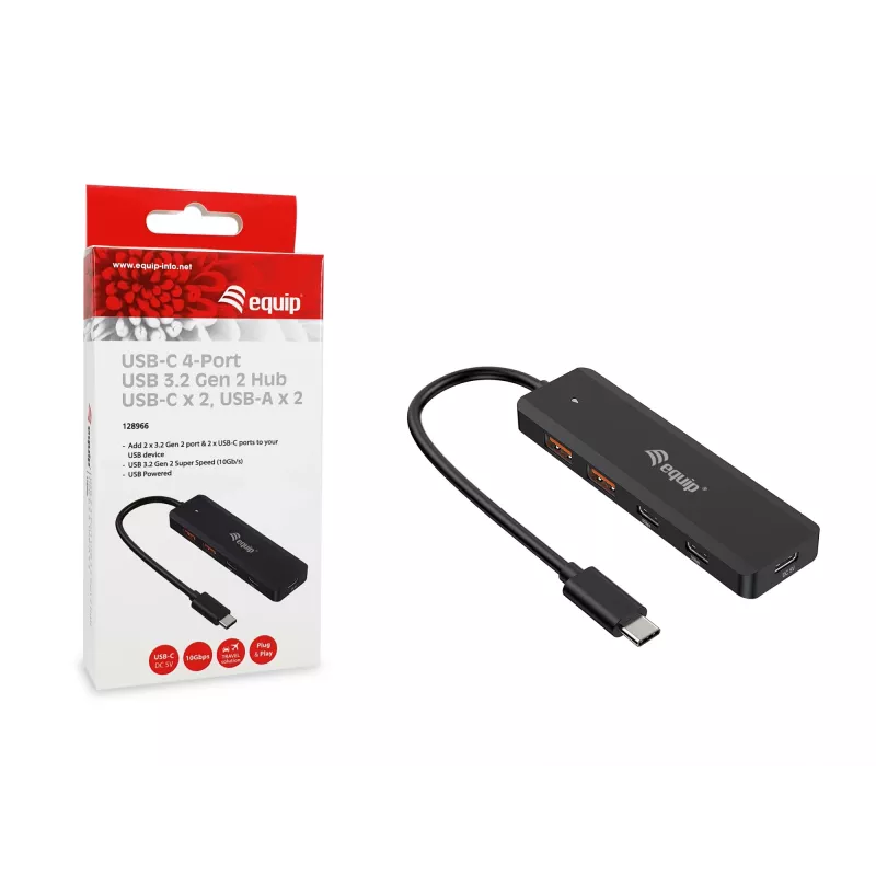 Equip USB-C 4-Port USB 3.2 Gen 2 (10Gbps) Hub, USB-C x 2, USB-A x 2