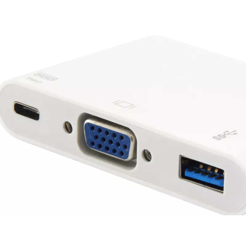 USB Type C to VGA Female/USB A Female/PD Adapter Equip 133462
