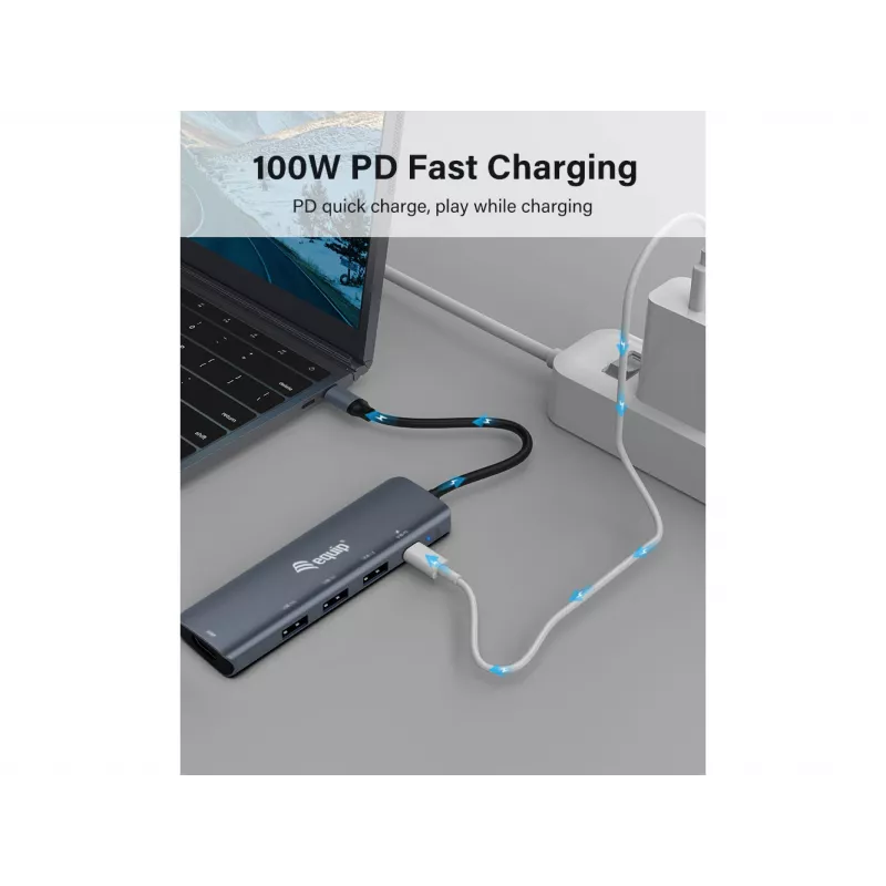 Equip USB-C 5 in 1 MULTIFUNCTIONAL Adapter, HDMI, USB 3.2 GEN1, 100W USB PD