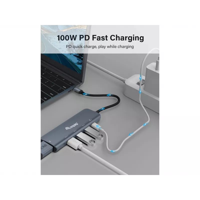 Equip USB-C 5 in 1 MULTIFUNCTIONAL Adapter, HDMI, USB 3.2 GEN1, 100W USB PD