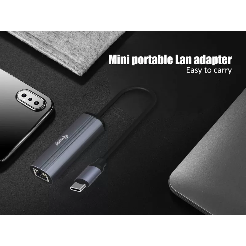 Equip USB-C to RJ45 Gigabit Network + PD Adapter USB Type-C 100W