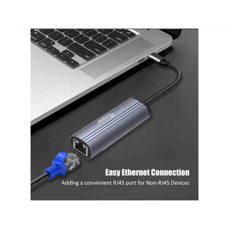 Equip USB-C to RJ45 Gigabit Network + PD Adapter USB Type-C 100W