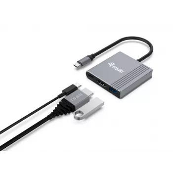 Equip 3 in 1 USB-C to HDMI / USB-A / USB PD Adapter, 3.2 Gen 1 (3.1 Gen 1), USB Type-C, HDMI output, 3840 x 2160 pixels