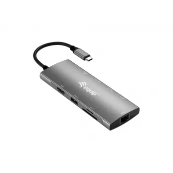 Equip USB-C 9 in 1 Multifunctional Adapter, HDMI 4K/60Hz, Gigabit LAN, USB 3.2 GEN1, SD/TF, 100W USB PD