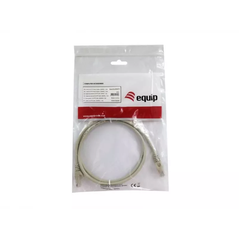 Equip Cat.6 U/UTP Patch Cable, 1.0m, Beige, 1 m, Cat6, U/UTP (UTP), RJ-45, RJ-45, Beige