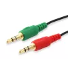 Equip Audio Split Cable, Black, 3.5 mm, 2 x 3.5 mm, Female, Male, Polyvinyl chloride (PVC)