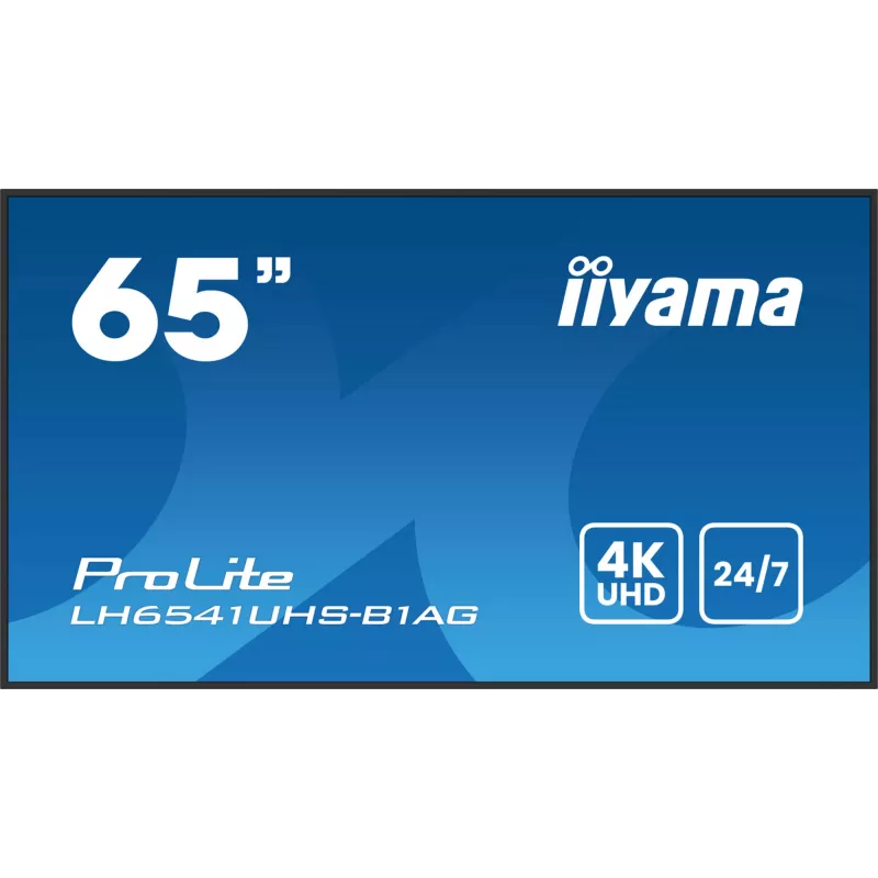 iiyama LH6541UHS-B1AG Signage Display 163.8 cm (64.5 inch) LCD 500 cd/m² 4K Ultra HD Black 24/7