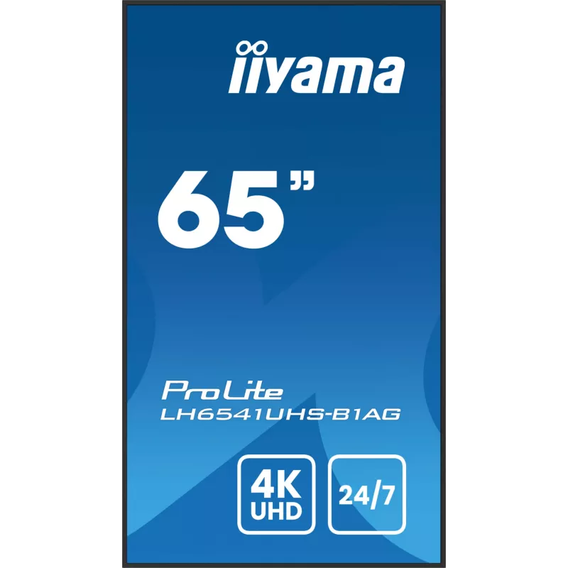 iiyama LH6541UHS-B1AG Signage Display 163.8 cm (64.5 inch) LCD 500 cd/m² 4K Ultra HD Black 24/7