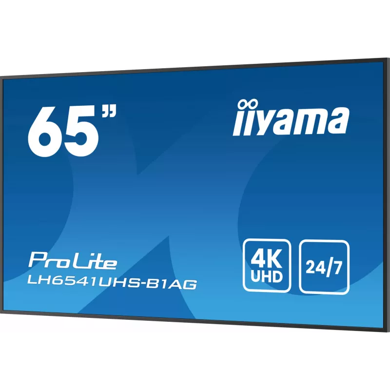 iiyama LH6541UHS-B1AG Signage Display 163.8 cm (64.5 inch) LCD 500 cd/m² 4K Ultra HD Black 24/7